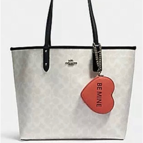 NWT-Coach-Leather ❤️ Heart 💖 Coin Purse-Be Mine/XOXO-Red & Pink-Bag Charm - Picture 14 of 14